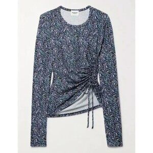 Last Chance! New Isabel Marant Etoile Jazzy Ruched Printed Top Blue 34, XS $390